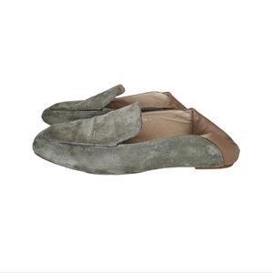 ORIENTAL TRAFFIC Faux Suede & Leather Olive Green Loafers & Slides